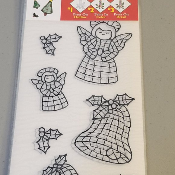 NEW Delta Paint 'n Press Christmas Angel Bell Tree Crafts Transfer Lot Of 5 - Picture 3 of 5